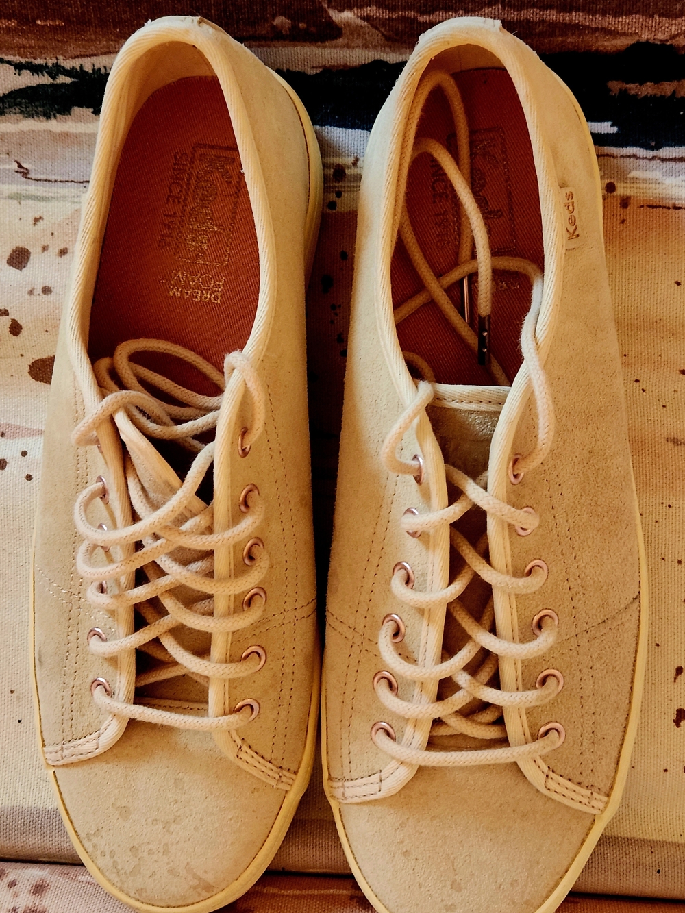 Keds Women's Faux Suede Sneakers in Cream